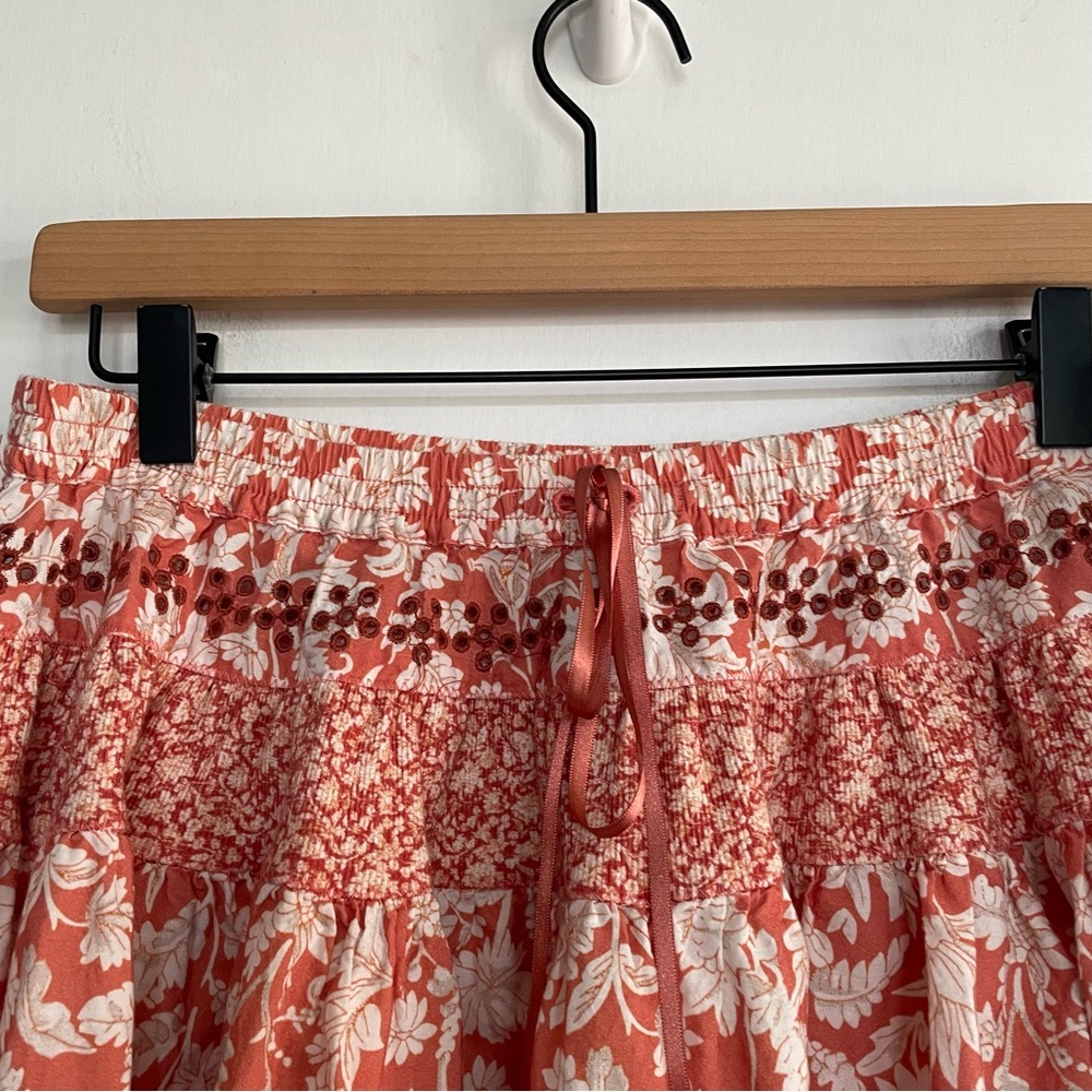 Free People Gesibelle Printed Set Pink Floral Eyelet Embroidery Tank Skirt XS - Picture 9 of 14
